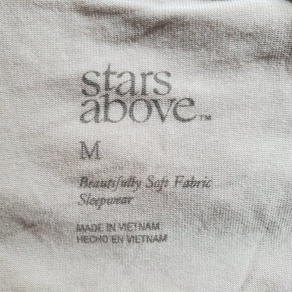 Stars Above Pajama Top Soft Petal Pink Short Sleeve Collared Medium #60-042 - Picture 4 of 8